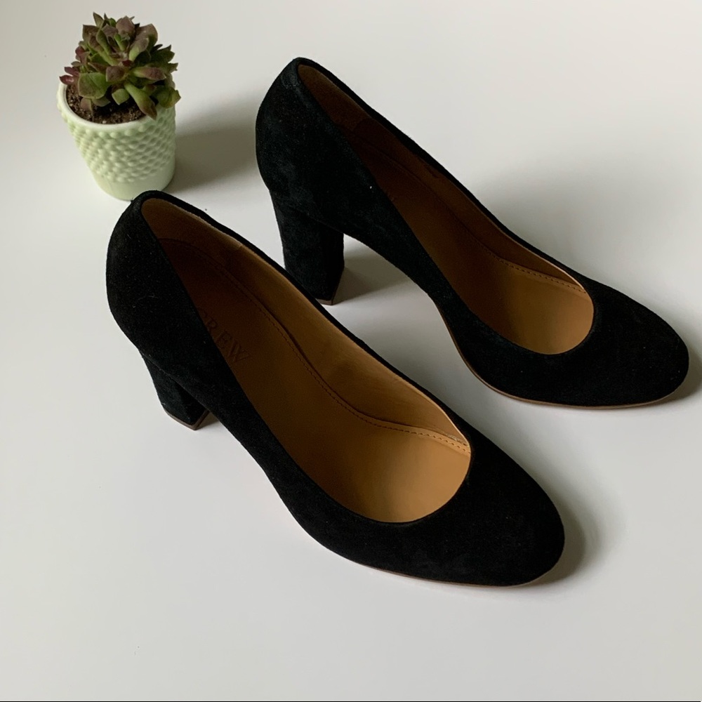J Crew Microsuede Round Toe Heel